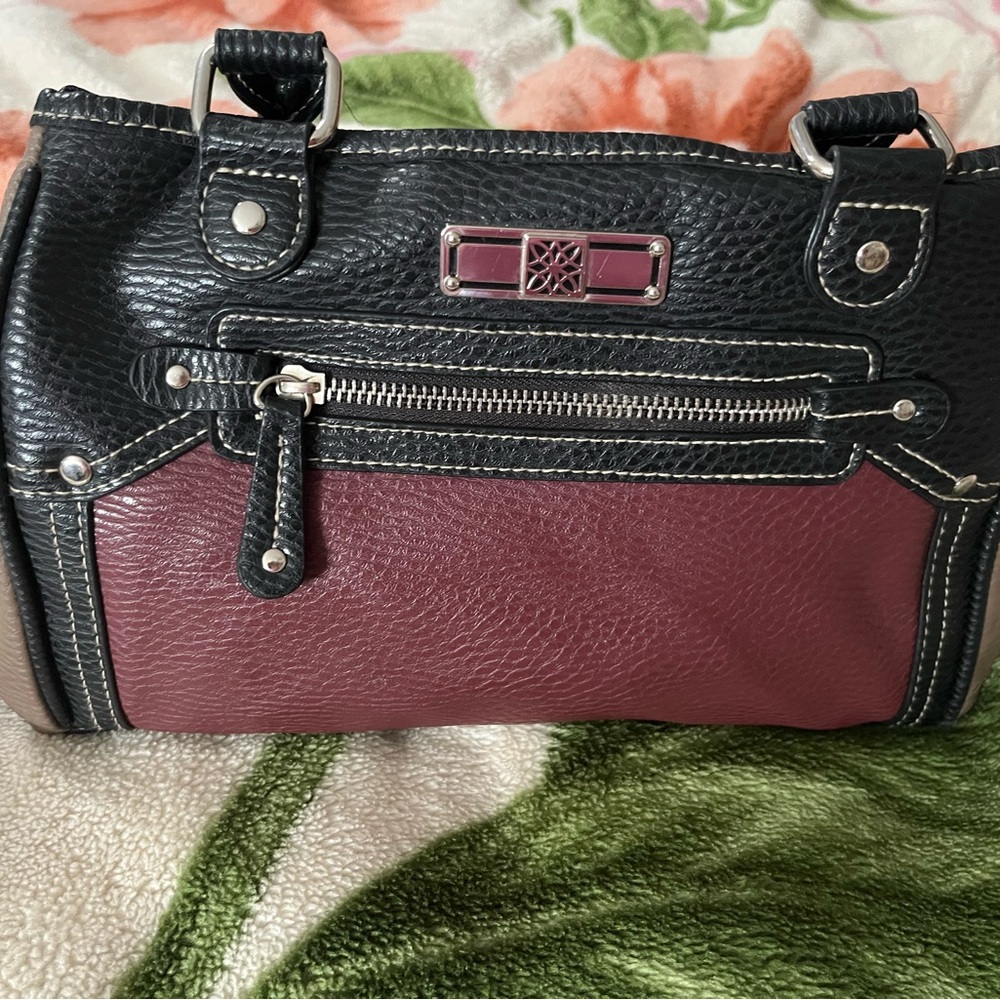 Stylish Black and Burgundy Women's Bag